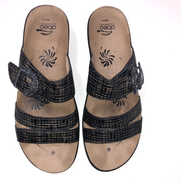 Abeo Dorin Leather Comfort Slides - Picture 2 of 9